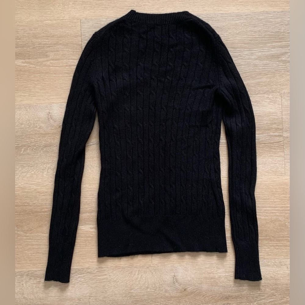 Vineyard Vines 100% Cashmere Cable Knit Sweater Black Pullover Women’s XXS-XS-S - Picture 9 of 12
